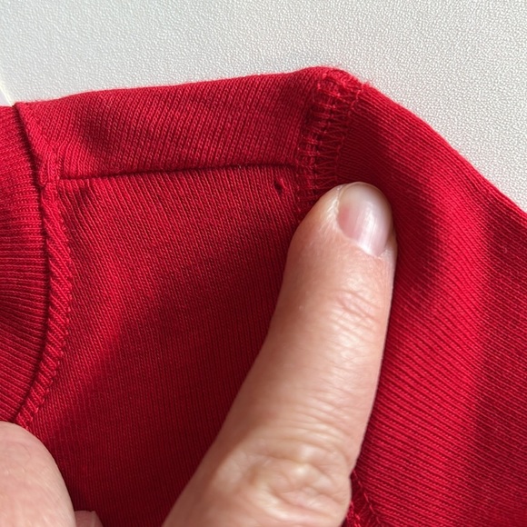 Primary- red, footie pjs, zipper, 9-12m - Picture 4 of 4